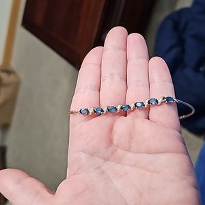 Le Vian 14kt strawberry gold and blue topaz bolo bracelet